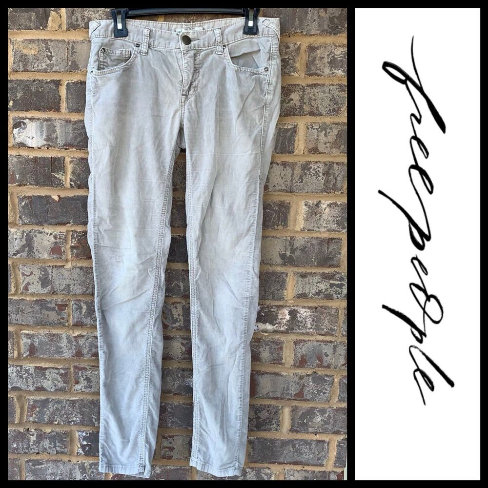 Free People Corduroy Skinny Pants Women’s 27 Tan Gray